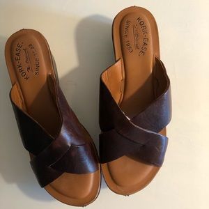 Kork Ease wedge leather sandals